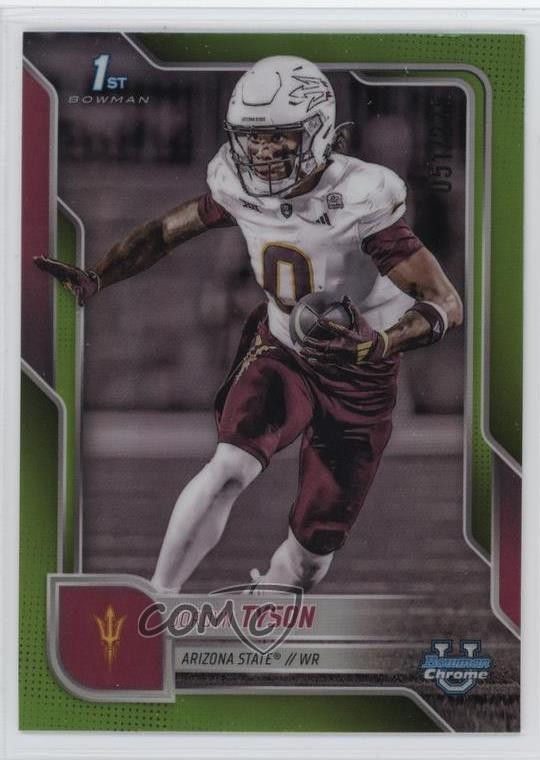 2025 Bowman U Chrome Lime Green Refractor 51/275 Jordyn Tyson #31 0yp5