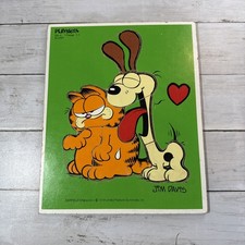 Vintage 1978 Playskool Garfield Odie Slurp Wooden Puzzle Jim Davis 250-4 7-piece