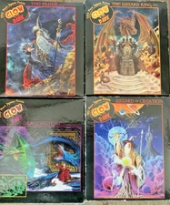 Ceaco Glow In Dark The Wizard Dragpm Elder Lot of 4 USED but Should be Complete
