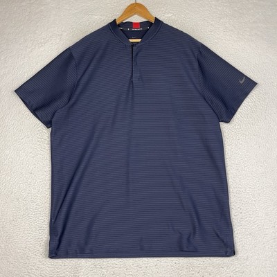 Nike Tiger Woods Collection Blade Collar Polo Shirt Mens XL Ribbed Snap Golf