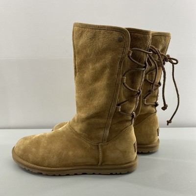 Ugg Boots 9 Low Pro Tasman Mid Calf Lace Back Tan Suede 1010620
