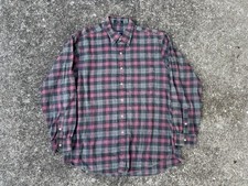 Vintage Burberry Shirt Men's L Plaid Flannel Button-Down Made in USA