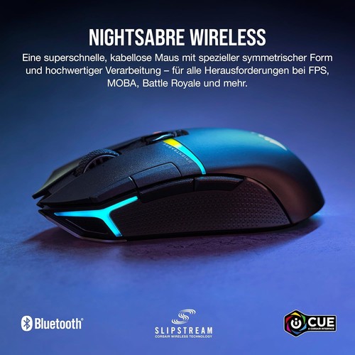 CORSAIR NIGHTSABRE WIRELESS RGB FPS/MOBA Gaming Maus 26.000 DPI 11 Programmierba - Bild 5 von 6