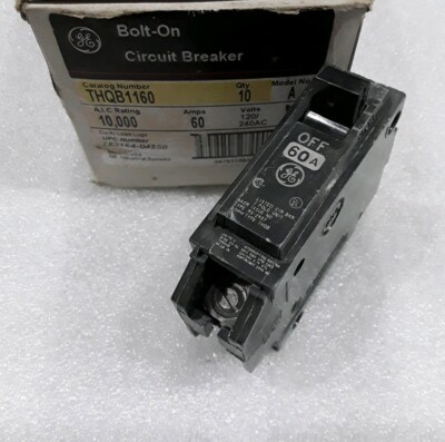Interruttore Automatico GE THQB1160 60A 1 Polo 120V – Nuovo In Scatola