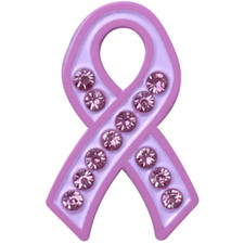 ReadyGolf: Pink Ribbon Ball Marker & Hat Clip with Crystals