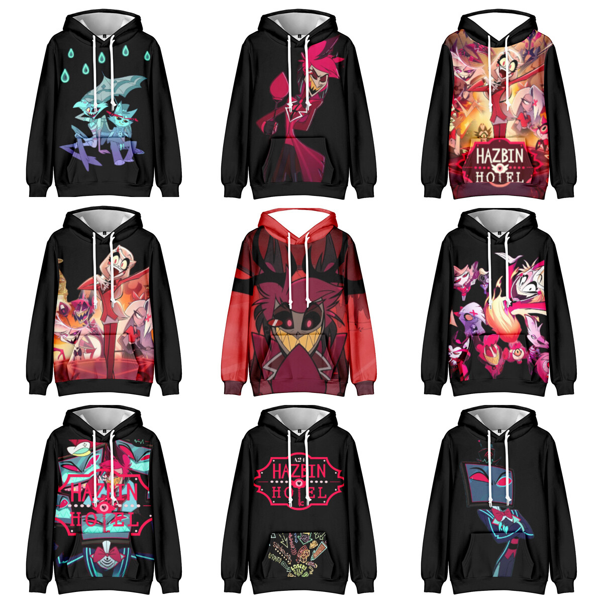 JFSKFOU hoodies voor dames anime Hazbin Hotel hoodie Angel
