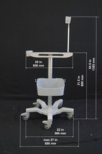 Fixed Height EKG Cart , with cable arm , device cups 