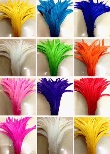 50-100pcs 12 Colours Rooster tail Feathers 14-16inch/35-40cm carnival Diy costum