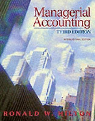 Managerial Accounting (3rd Edition) by Ronald Hilton. (1997, Hardcover).