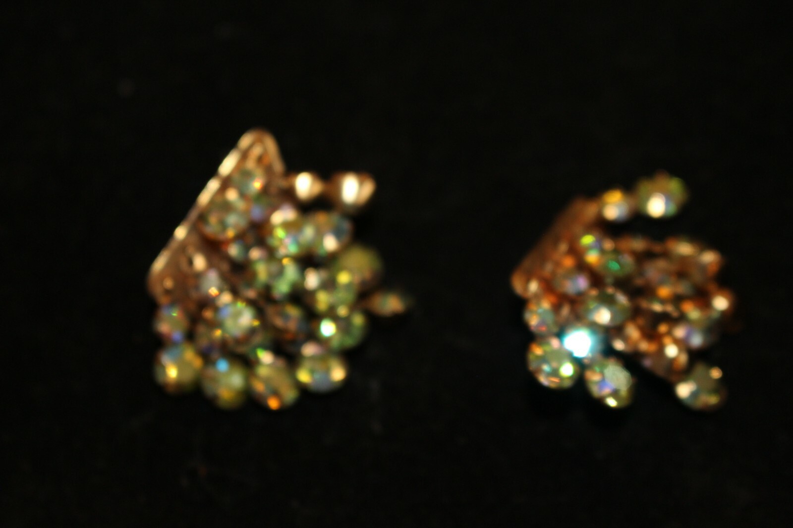 Aurora Borealis Triangular cascading Rhinestone c… - image 4