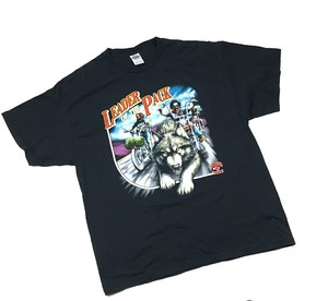 American-Thunder-Leader-of-the-Pack-Motorcycle-T-Shirt-Wolves-Bikers-Men-039-s-XL