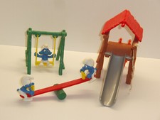 Schleich : Schlümpfe : Geschlumpfe 40713 Spielplatz (Schaukel, Rutsche, Wippe)