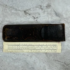 1940s WWII Sun Hemmi Occupied Japan 34RK Slide Rule Ruler & Leather Case