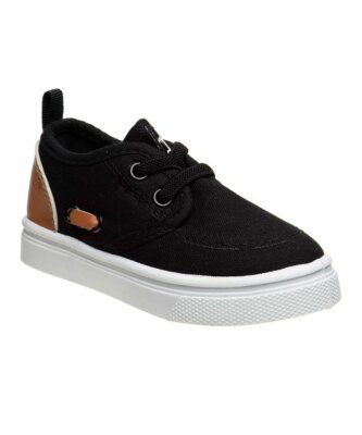 New Beverly Hills Polo Club Toddler Boys Black Brown Lace Up Sneakers NWT A2103
