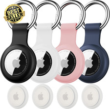 4pk Airtag Holder Keychain – Waterproof Silicone Case for Keys, Luggage, Pets