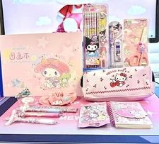 Sanrio My Melody Stationary Bundle 15pc Set Scissors Pens, Pencils, Notebooks