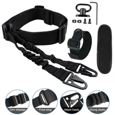 Tactical 2 Point Sling Strap + Sling Shoulder Pad +D Ring + MLOK QD Swivel Mount