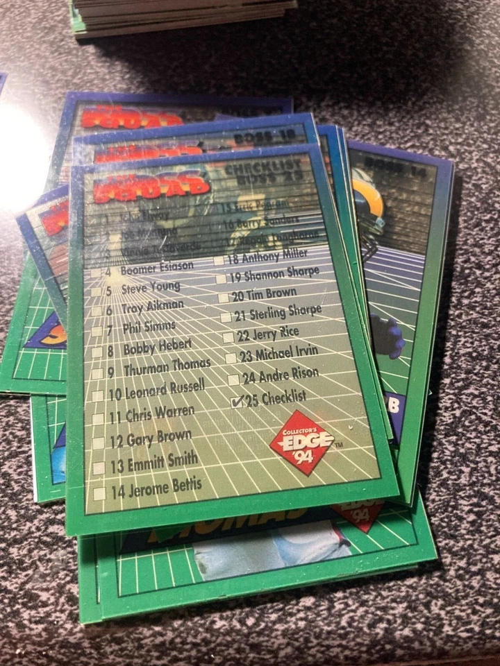 1994 COLLECTOR'S EDGE FOOTBALL BOSS SQUAD, ROOKIES, EDGE FX, CHECKLIST CARDS - Image 2 of 4