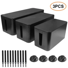 3Pack Cable Organizer Box Cable Management Box with Cord Hider Box Safe Material