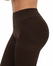 3 Leggings 360 LARGE BROWN Body Shaper Slimmer Panty Medias Hot Pants Legging 