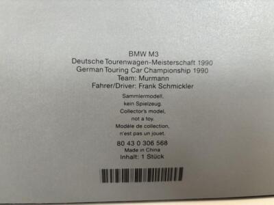 BMW M3 E30 German Touring 1990 ミニチャンプス18 Bmw M3 E30 German Touring 1990 Minichamps 18 | eBay