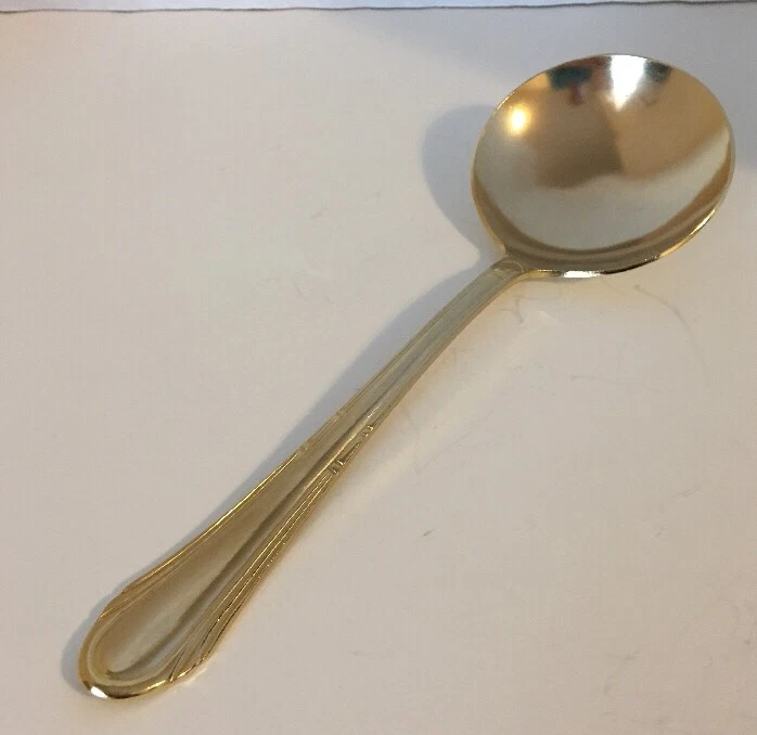 Hampton Stainless Gold Electroplate Rnd Tip HSV149 GRAVY SAUCE GUMBO LADLE 7.5"