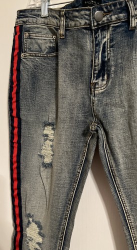 Cooper 9 Mens Ankle Zipper Jeans Blue Distressed Stretch Denim 36x30 New-w-Tags - Picture 7 of 17