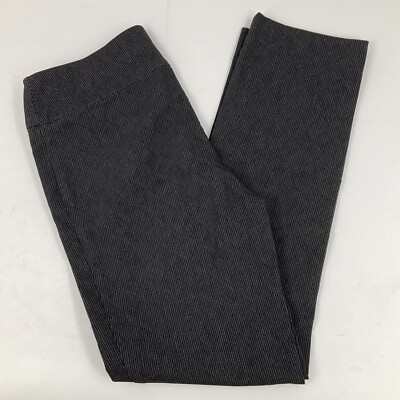 LISETTE Montreal Pant Size 4 Gray Black Stripe Stretch Pull On Flatter Fit Ankle