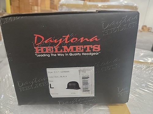 Daytona Helmets Motorcycle Half Helmet German- Dull Black - LARGE - Picture 2 of 15