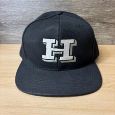 Vintage H Hat Cap Snap Back Black Letter H Baseball Nissin Adjustable