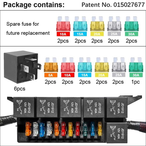 JD1912 Car Relay Harness 12V 40A 4 Pin SPST 12AWG Harness Sockets 2pcs - Picture 52 of 54