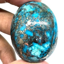 161 Cts Natural Turquoise 39x30mm Oval Cabochon Blue Loose Untreated Gemstone