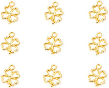 100Pcs Four Leaf Clover Lucky Charms Pendents for DIY Bracelet Necklace Jewelry