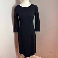 Theory Womens Classic Black Sheath Knee Length Sheath Dress sz 4 Business Party