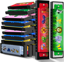 60 Pcs 16 Holes Cartoon Double Row Harmonica Bulk Toy for Kids Party Favors
