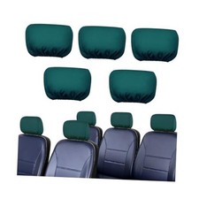 Car Seat Headrest Cover, 5PCS Soft Breathable Flexible Fabric Dark Green
