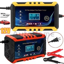 12V/6A Car Battery Repair Charger with LCD Display & Intelligent Pulse Repair