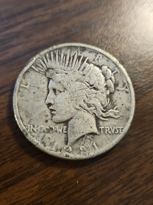 #ad 1921 Philadelphia Mint Silver Peace Dollar Damage Authentic NOT FROM CHINA $109.99