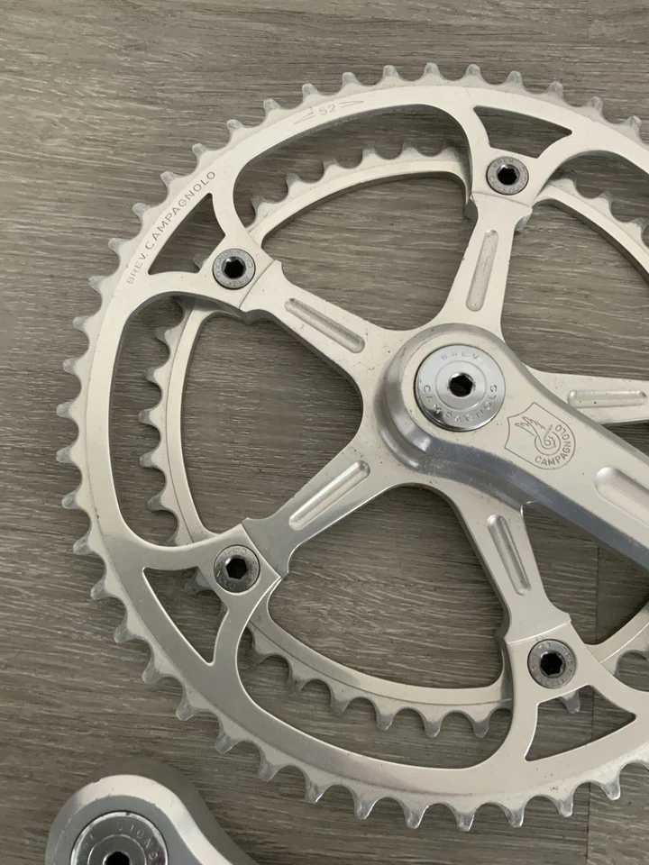 CAMPAGNOLO SUPER RECORD CRANKSET DOUBLE 52-42 TOOTH 170 MM ARMS RECORD CAPS - Image 2 of 4