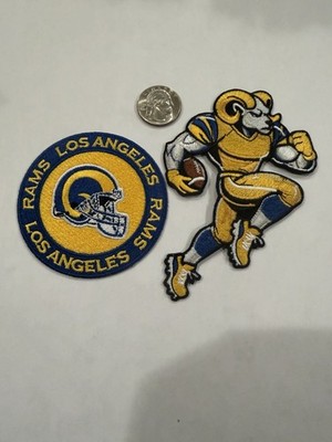 (2)-Los Angeles  Rams EMBROIDERED IRON ON PATCHES 4.75 x 3   & 3 x 3  Beautiful!