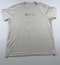Ethika Shirt Mens XL Classic Fit Logo Front Crew Neck Short Sleeve Beige