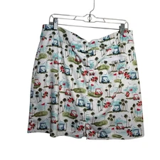 Coral Bay Skort Women's Large Golf Cart Printed Lined Athletic Pockets Preppy