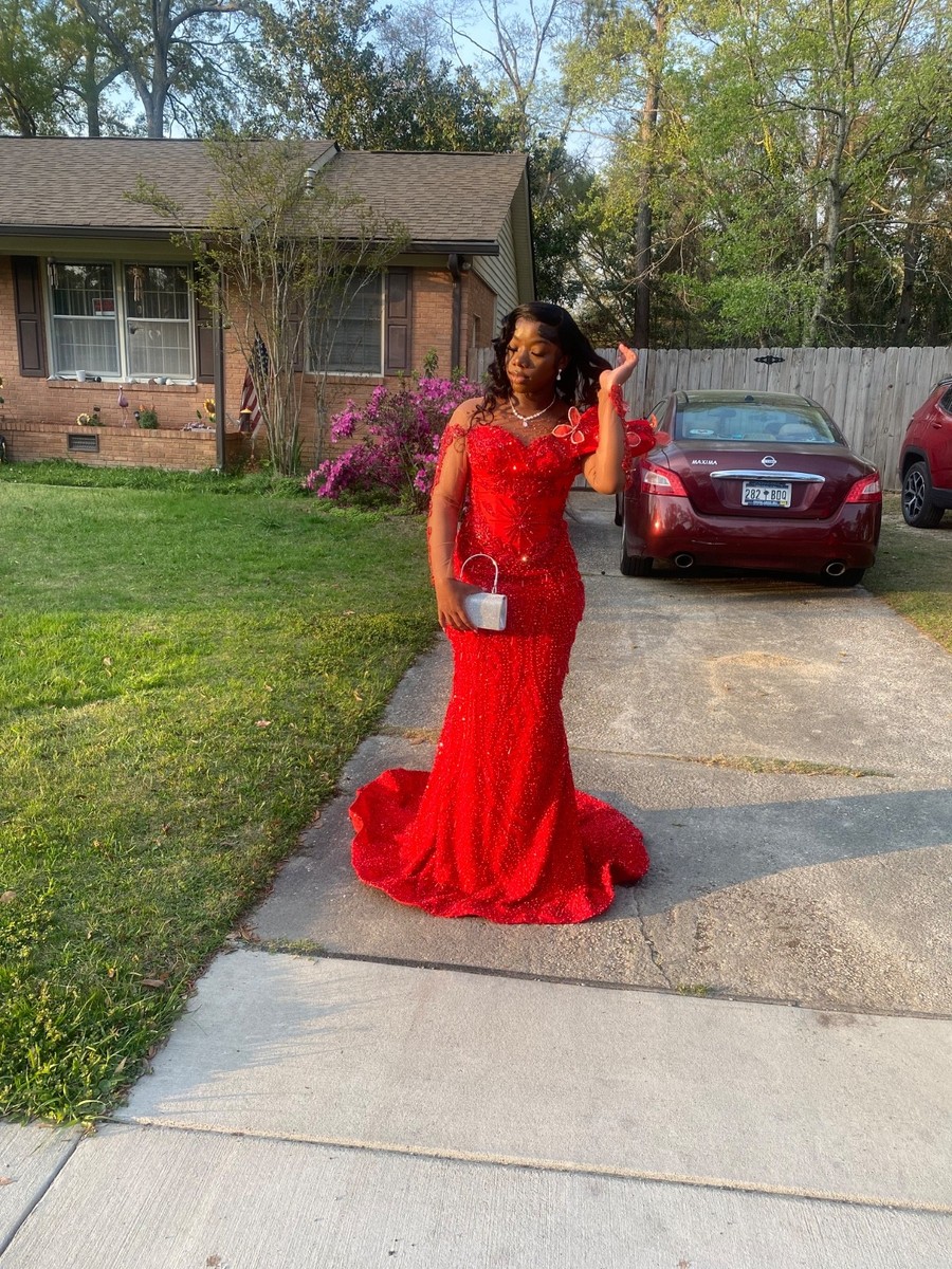 red prom dress size 14 Primavera Couture 3792 Red Prom Dress Size 000, 0 Sequin, 000 / Red