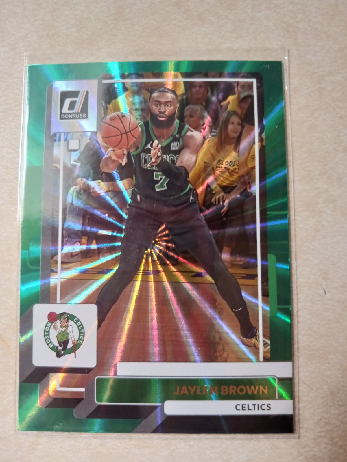 2022-23 Donruss Jaylen Brown Green Holo Laser No. 2 Boston Celtics COLOR MATCH