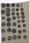 Card of Black Glass buttons Victorian Collectable buttons B664