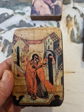 Quadretto Icona Russa Giuseppe E Maria Sposi Stampa Su Base Di Legno