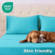 Full Size Bed Sheet Set 4 Piece Soft Microfiber Cooling Deep Pocket Wrinkle Free