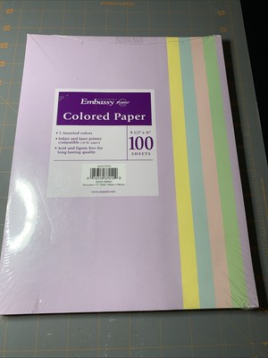 Embassy Colored Paper  Colors 8-1/2'' x 11'' 100pc Scrapbooking Craft