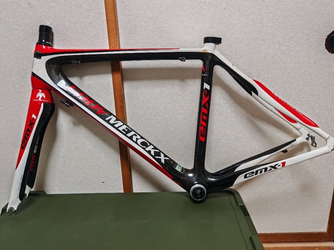 Emx Frame Eddy Merckx EMX-1 Freme Set Carbon Road Frame Red White Black | eBay