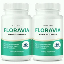 Floravia Supplement, All-Natural Detox Formula for Healthy Digestion - 2 Pack